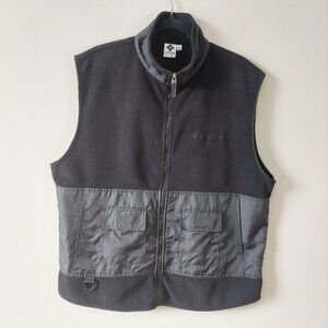 Vintage Columbia Men Fleece Vest Size Large Black Sleeveless Hiking Outdoor